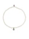 Sydney Evan 14kt White Gold Charm Diamond Beaded Bracelet In White