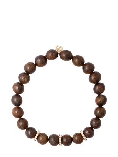 Sydney Evan 14kt Yellow Gold Bronzite And Diamond Bracelet