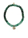 Sydney Evan 14kt Yellow Gold Buddha Coin Emerald Beaded Bracelet In Green