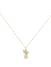 Sydney Evan 14kt Yellow Gold Cactus Charm Necklace In Gold