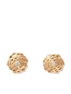 Sydney Evan 14kt Yellow Gold Camellia Diamond Stud Earrings In Gold