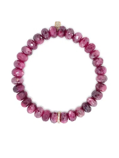 SYDNEY EVAN 14KT YELLOW GOLD DIAMOND AND MOONSTONE BRACELET