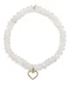 Sydney Evan 14kt Gold And Moonstone Bracelet With Diamonds In White