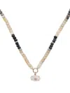 Sydney Evan 14k Yellow Gold Diamond And Opal Beaded Necklace In Multicolour