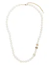 Sydney Evan 14kt Yellow Gold Diamond And Pearl Necklace In White