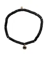 Sydney Evan 14kt Yellow Gold Diamond Charm Beaded Bracelet In Black