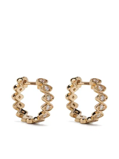 Sydney Evan 14kt Yellow Gold Evil Eye Diamond Huggie Hoops