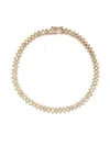 Sydney Evan 14kt Yellow Gold Evil Eye Diamond Tennis Bracelet In Gold