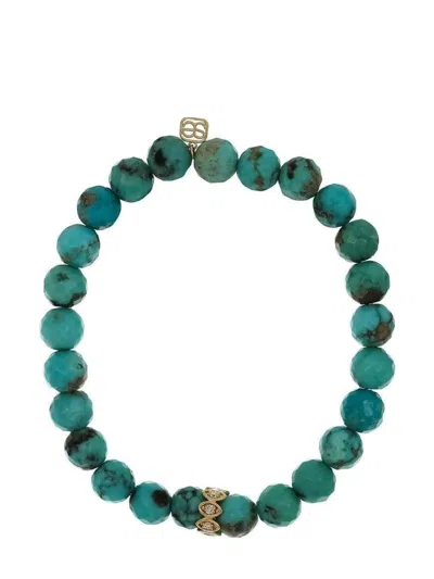 Sydney Evan 14kt Yellow Gold Eye Turquoise Bracelet