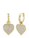 Sydney Evan 14kt Yellow Gold Heart Diamond Earrings In Gold