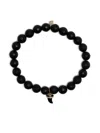 Sydney Evan 14kt Yellow-gold Horn Beaded Diamond Bracelet In Black