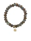 Sydney Evan 14kt Yellow Gold Labradorite Beaded Bracelet In Grey