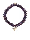 Sydney Evan 14kt Yellow Gold Mohave Beaded Bracelet In Purple