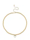 Sydney Evan 14kt Yellow Gold Open Heart Diamond Choker In Gold