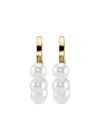 Sydney Evan 14kt Yellow Gold Pearl Drop Hoop In Gold