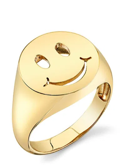 Sydney Evan 14kt Yellow Gold Pure Happy Face Signet Ring