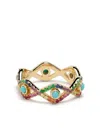 Sydney Evan Large Rainbow Evil Eye Eternity Band In Multicolour