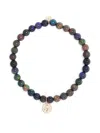 Sydney Evan 14k Yellow Gold Tiny Sitting Buddha Opal Beaded Bracelet In Gold