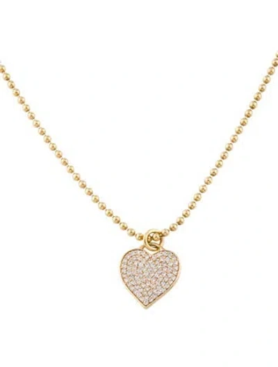 Pre-owned Sydney Evan 18k Diamond Heart Pendant Necklace, 20" In Multi