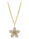 Sydney Evan 18k Yellow Gold Diamond Flower Necklace In Gold