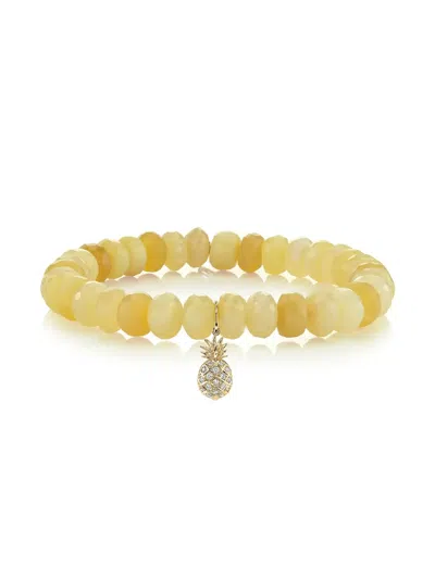 Sydney Evan 18k Yellow Gold Diamond Pineapple Bracelet