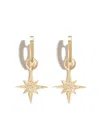 Sydney Evan 18kt Yellow Gold Starburst Charm Diamond Hoop Earrings In Gold