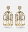 Sydney Evan Albert Cage Large 14kt Gold Earrings With Diamonds In Gold