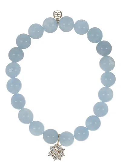Sydney Evan Aquamarine And Diamond Beaded Bracelet In Blue