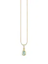 Sydney Evan 아쿠아마린 앤 다이아몬드 펜던트 네크리스 In Gold