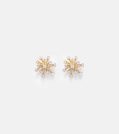 Sydney Evan Burst Small 14kt Gold Earrings With Diamonds