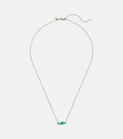 Sydney Evan Cocktail Bar 14kt Gold Necklace With Emeralds And Diamonds