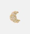 Sydney Evan Croissant Small 14kt Gold Stud Earrings With Diamonds In Gold