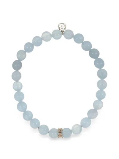 Sydney Evan Daisy Aquamarine Bracelet In Blue