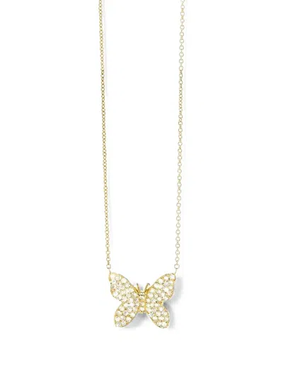 Sydney Evan Diamond Butterfly Necklace In Gold