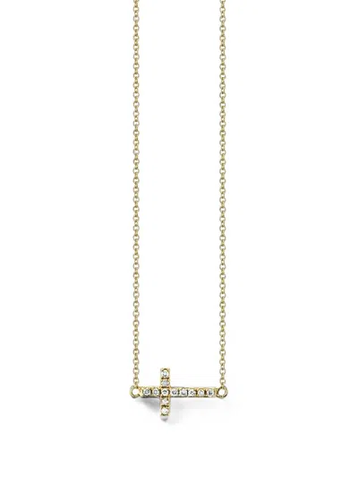 Sydney Evan Diamond Cross Necklace In Gold
