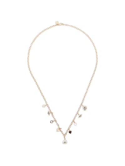 Sydney Evan Diamond Enamel Charm Necklace In Gold