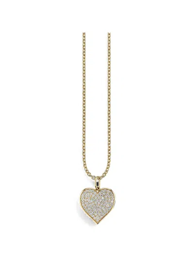 Sydney Evan Diamond Heart Charm Necklace In Gold