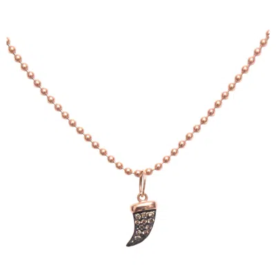Pre-owned Sydney Evan Diamond Horn 14k Rose Gold Charm Pendant Necklace By  In Red