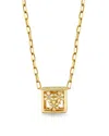 Sydney Evan Diamond Pave Flower Open Dice Pendant Necklace In 14k Yellow Gold, 0.42 Tcw In Gold