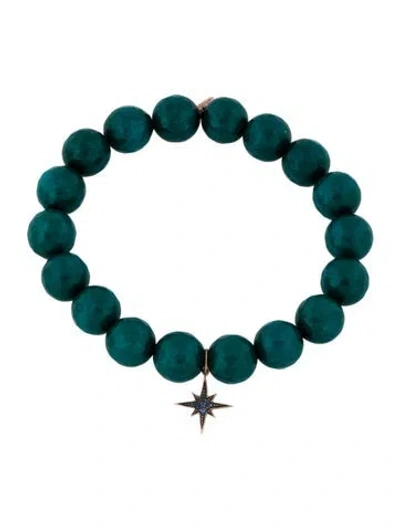 Pre-owned Sydney Evan Dyed Quartzite & Sapphire Beaded Bracelet, 6" In Multi