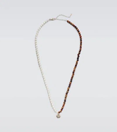 Sydney Evan Evil Eye 14k Gold Charm Bracelet With Pearls In White