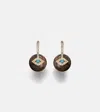 Sydney Evan Evil Eye 14kt Gold Earrings With Diamonds In Brown