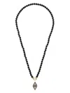 Sydney Evan Evil Eye Beaded Necklace In Black