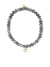 Sydney Evan Evil Eye Charm Bracelet In Gray
