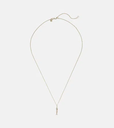 Sydney Evan Fishbone 14kt Gold Pendant With Diamond