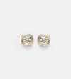 Sydney Evan Fluted 14kt Gold Earrings With Diamonds In Gold