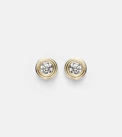 Sydney Evan Fluted 14kt Gold Earrings With Diamonds
