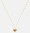 SYDNEY EVAN FLUTED HEART 14KT GOLD CHAIN NECKLACE WITH RUBY