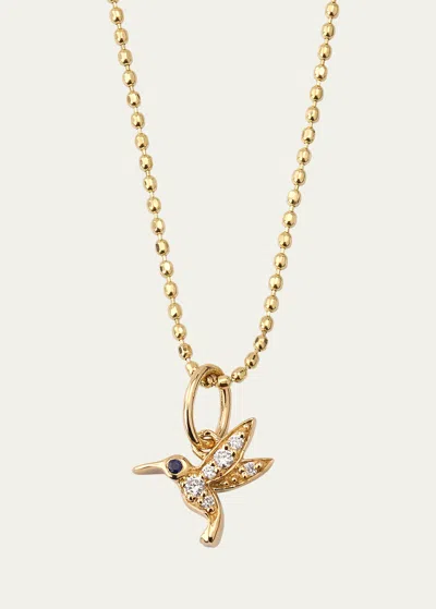 Sydney Evan Kids' Girl's Tiny Hummingbird Charm Necklace In Gold
