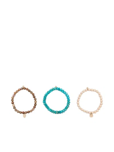 Sydney Evan Gold Diamond Leaf Turquoise Bracelet In Brown
